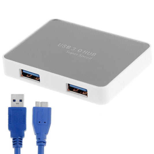 CR-H302 Mirror Surface 4 Ports USB 3.0 Super Speed 5Gbps HUB + 60cm USB 3.0 Transmission Cable(White) - USB 3.0 HUB by PMC Jewellery | Online Shopping South Africa | PMC Jewellery | Buy Now Pay Later Mobicred