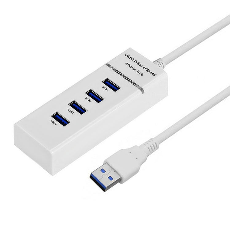 4 Ports USB 3.0 Hub Splitter with LED, Super Speed 5Gbps, BYL-P104(White) - USB 3.0 HUB by PMC Jewellery | Online Shopping South Africa | PMC Jewellery | Buy Now Pay Later Mobicred