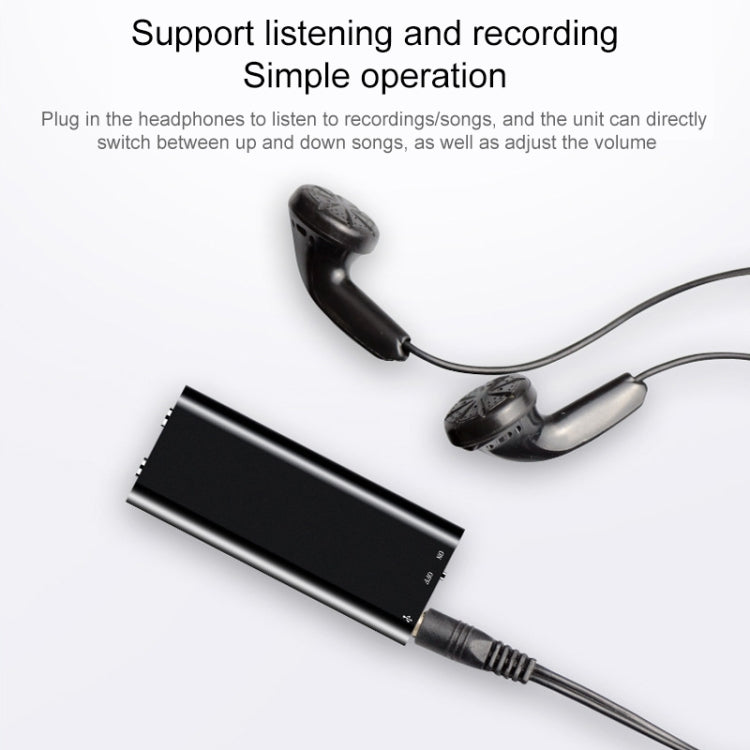 3 in 1 Mini Voice Recorder + 8GB Flash Disk + MP3 Player(Black) - U-Disk Recorder by PMC TechLife | Online Shopping South Africa | PMC TechLife | Buy Now Pay Later Mobicred