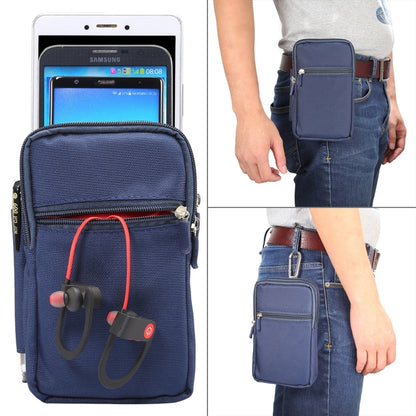 7 inch and Below Universal Polyester Men Vertical Style Case Waist Bag with Belt Hole & Climbing Buckle, For iPhone, Samsung, Sony, Huawei, Meizu, Lenovo, ASUS, Oneplus, Xiaomi, Cubot, Ulefone, Letv, DOOGEE, Vkworld, and other (Dark Blue) - More iPhone Cases by PMC Jewellery | Online Shopping South Africa | PMC Jewellery | Buy Now Pay Later Mobicred