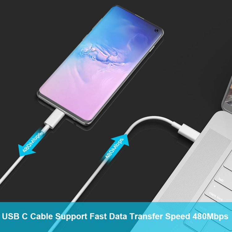 2m 2A USB-C / Type-C 3.1 Male to USB-C / Type-C 3.1  Male Adapter Cable(White) - USB-C & Type-C Cable by PMC TechLife | Online Shopping South Africa | PMC TechLife | Buy Now Pay Later Mobicred