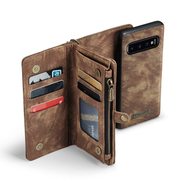 For Samsung Galaxy S10+ CaseMe-008 Detachable Multifunctional Flip Leather Phone Case(Brown) - Galaxy Phone Cases by CaseMe | Online Shopping South Africa | PMC Jewellery | Buy Now Pay Later Mobicred