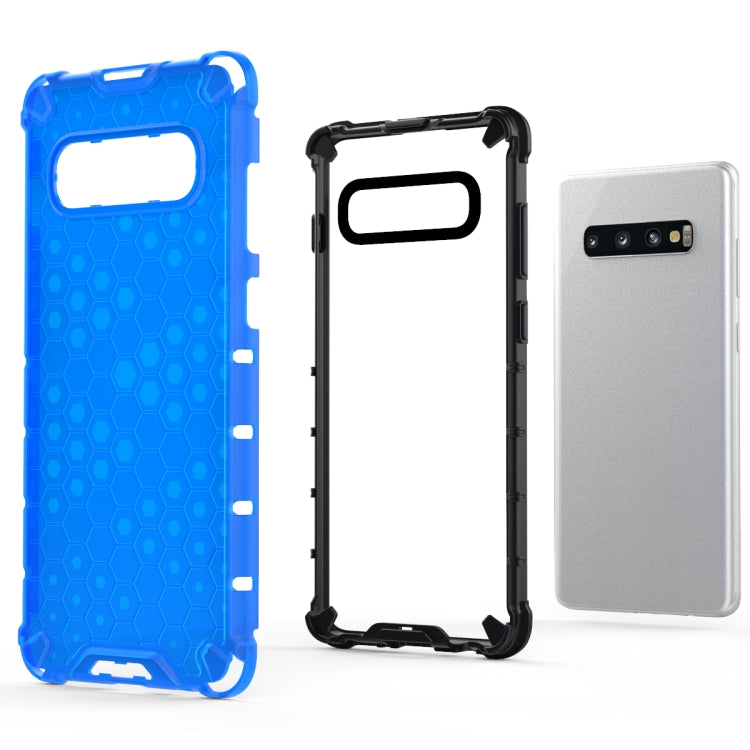 Honeycomb Shockproof PC + TPU Case for Galaxy S10+ (Blue) - Galaxy Phone Cases by PMC Jewellery | Online Shopping South Africa | PMC Jewellery