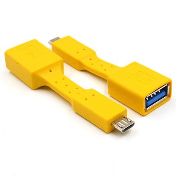 5 PCS Micro USB Male to USB 3.0 Female OTG Adapter (Yellow) - free shipping - PMC Jewellery - Order now!