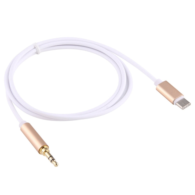 1m USB-C / Type-C to 3.5mm Male Audio Adapter Cable(Gold) - Video & Audio Cable by PMC Jewellery | Online Shopping South Africa | PMC Jewellery | Buy Now Pay Later Mobicred