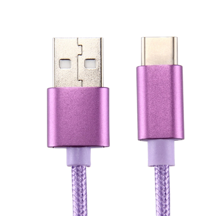 Knit Texture USB to USB-C / Type-C Data Sync Charging Cable, Cable Length: 1m, 3A Total Output, 2A Transfer Data(Purple) - free shipping - PMC TechLife - Order now!