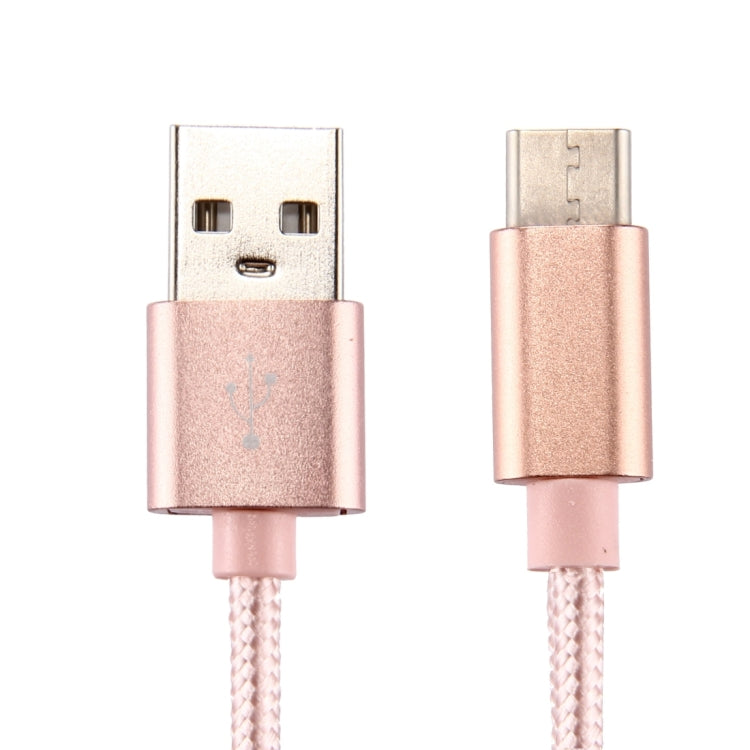 Knit Texture USB to USB-C / Type-C Data Sync Charging Cable, Cable Length: 2m, 3A Output(Rose Gold) - free shipping - PMC TechLife - Order now!
