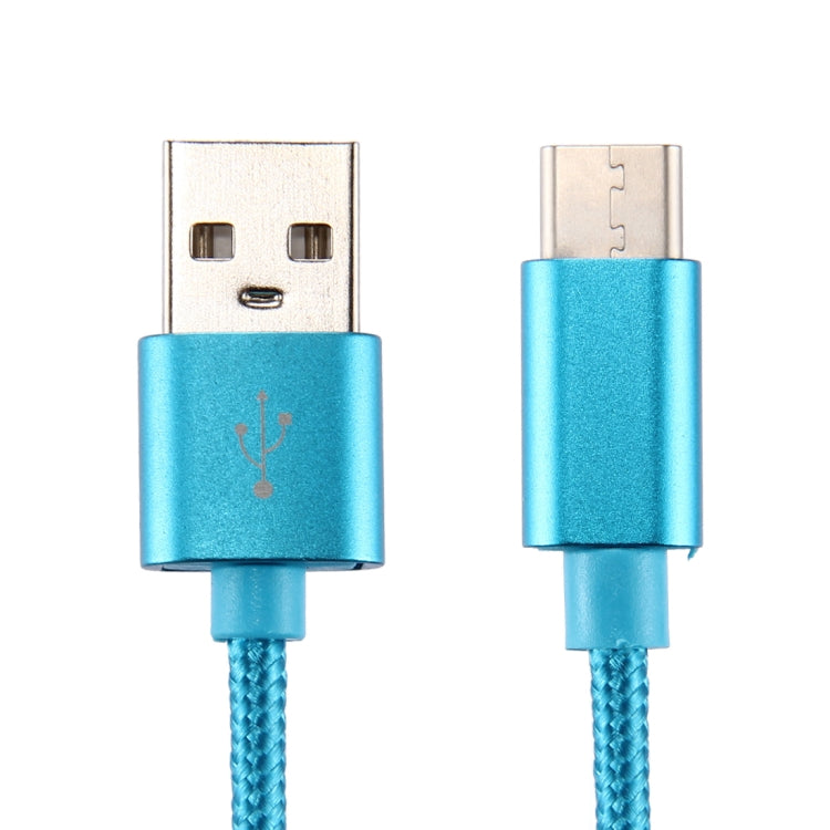 Knit Texture USB to USB-C / Type-C Data Sync Charging Cable, Cable Length: 3m, 3A Total Output, 2A Transfer Data(Blue) - USB-C & Type-C Cable by PMC Jewellery | Online Shopping South Africa | PMC Jewellery | Buy Now Pay Later Mobicred