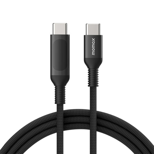 MOMAX DC22 1.2m USB-C / Type-C to USB-C / Type-C PD 100W Digital Display Braided Data Sync Charge Cable (Black) - USB-C & Type-C Cable by MOMAX | Online Shopping South Africa | PMC Jewellery | Buy Now Pay Later Mobicred