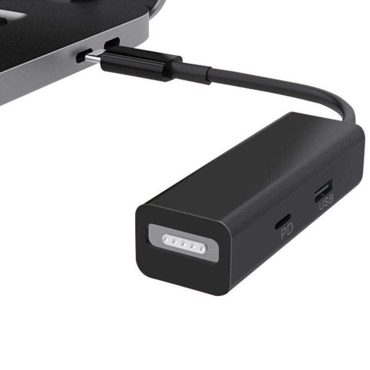 3 in 1 MagSafe 1 / 2 + PD Port + USB to USB-C / Type-C Converter Adapter (Black) - Cable & Adapter by PMC Jewellery | Online Shopping South Africa | PMC Jewellery | Buy Now Pay Later Mobicred