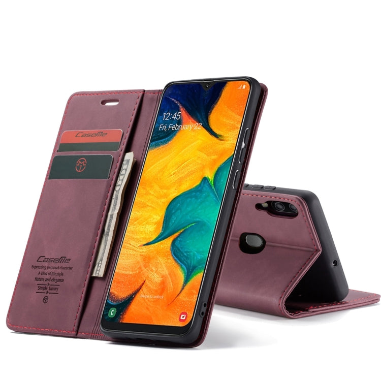 CaseMe-013 Multifunctional Retro Frosted Horizontal Flip Leather Case for Galaxy A40, with Card Slot & Holder & Wallet(Wine Red) - Galaxy Phone Cases by CaseMe | Online Shopping South Africa | PMC Jewellery | Buy Now Pay Later Mobicred