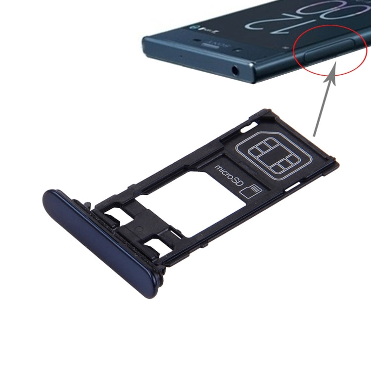SIM Card Tray + Micro SD Card Tray for Sony Xperia XZ (Single SIM Version)(Dark Blue) - Card Tray by PMC Jewellery | Online Shopping South Africa | PMC Jewellery | Buy Now Pay Later Mobicred