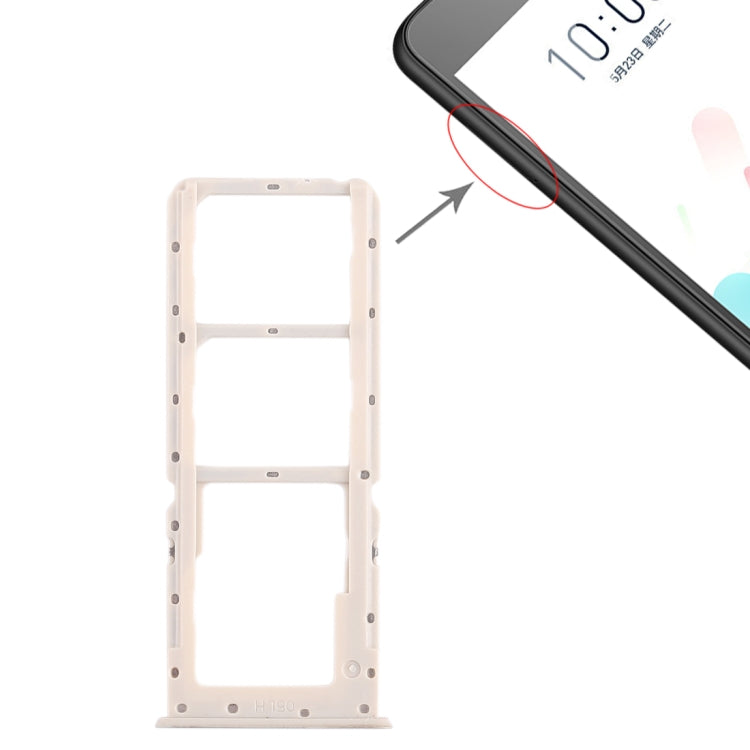 For OPPO A5 / A3s 2 x SIM Card Tray + Micro SD Card Tray (Silver) - free shipping - PMc TechLife - Order now!