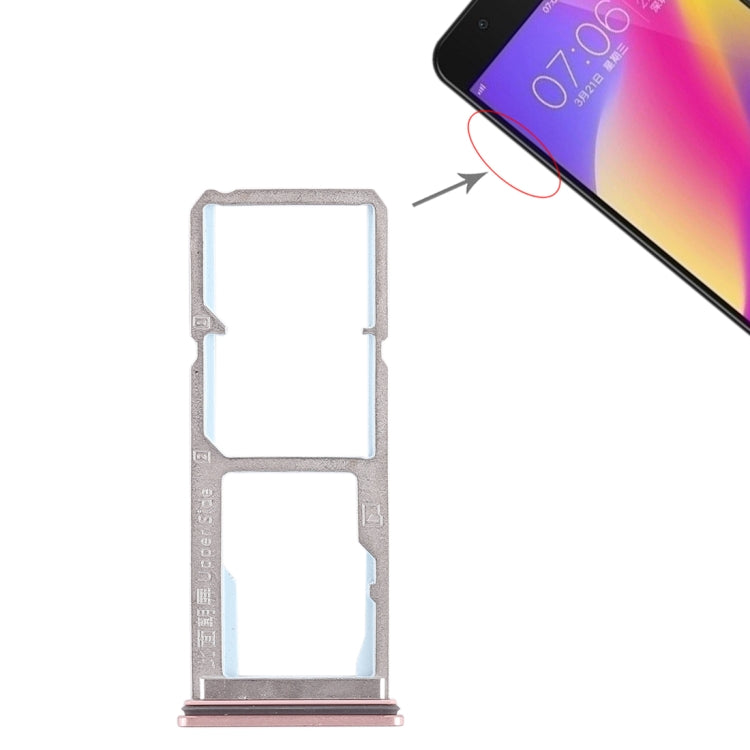 For Vivo Y69 2 x SIM Card Tray + Micro SD Card Tray (Rose Gold) - Card Socket by PMc TechLife | Online Shopping South Africa | PMc TechLife | Buy Now Pay Later Mobicred