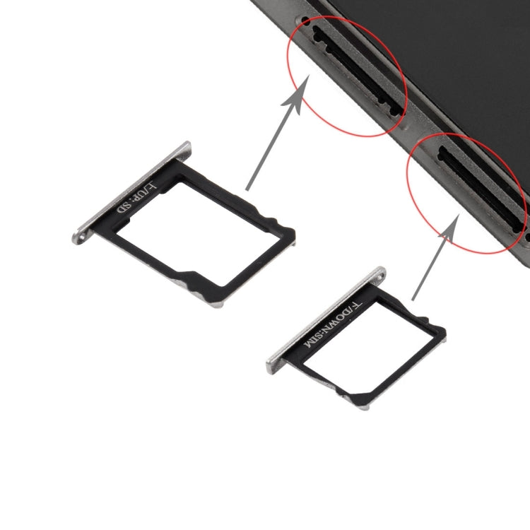 For Huawei P8 SIM Card Tray and Micro SD Card Tray(Black) - Card Socket by PMc TechLife | Online Shopping South Africa | PMc TechLife | Buy Now Pay Later Mobicred