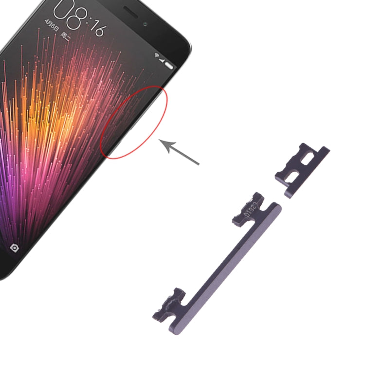 Power Button and Volume Control Button for Xiaomi Mi 5(Grey) - Home key & Side Key by PMc TechLife | Online Shopping South Africa | PMc TechLife | Buy Now Pay Later Mobicred