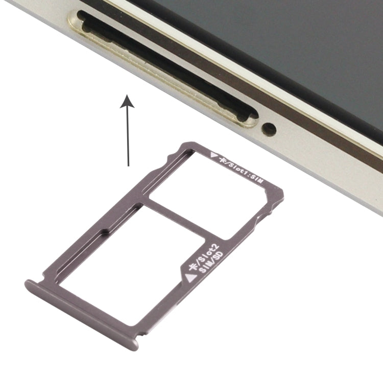 For Huawei Mate S Nano SIM Card Tray + Nano SIM / Micro SD Card Tray (Grey) - Card Socket by PMc TechLife | Online Shopping South Africa | PMc TechLife | Buy Now Pay Later Mobicred