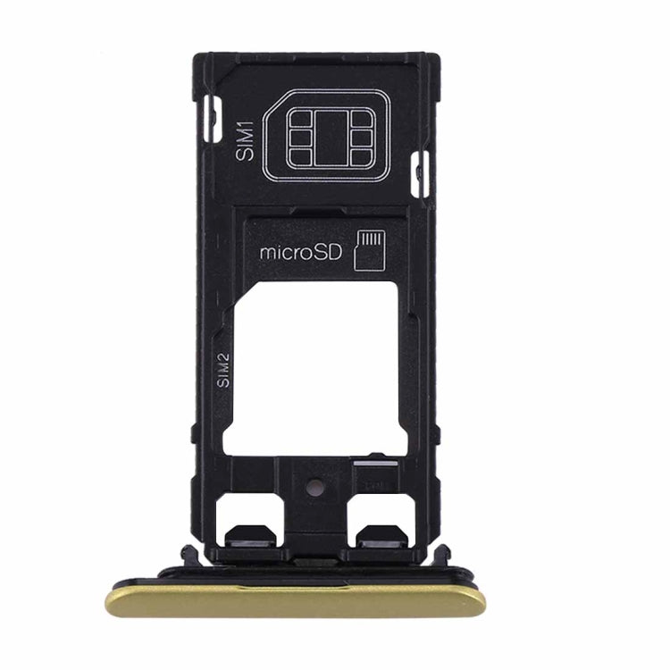 for Sony Xperia XZs (Dual SIM Version) SIM & Micro SD / SIM Card Tray(Gold) - Card Tray by PMc TechLife | Online Shopping South Africa | PMc TechLife | Buy Now Pay Later Mobicred