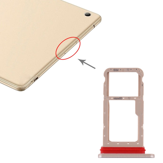 SIM Card Tray + Micro SD Card Tray for Huawei Honor Waterplay (Gold) - Card Socket by PMC Jewellery | Online Shopping South Africa | PMC Jewellery | Buy Now Pay Later Mobicred