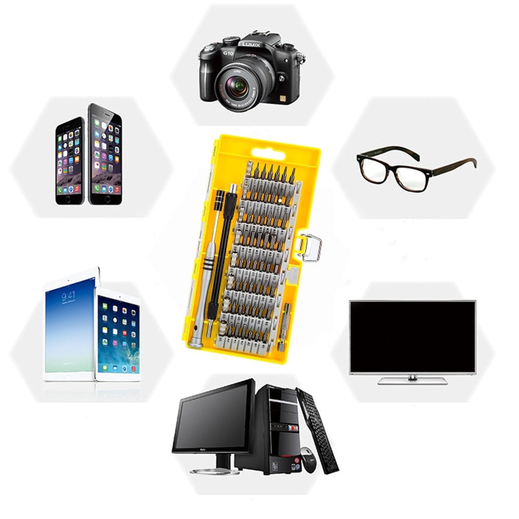 60 in 1 S2 Tool Steel Precision Screwdriver Nutdriver Bit Repair Tools Kit(Yellow) - Screwdriver Set by PMC TechLife | Online Shopping South Africa | PMC TechLife | Buy Now Pay Later Mobicred