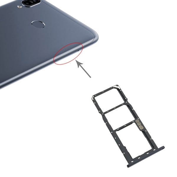 SIM Card Tray + SIM Card Tray + Micro SD Card Tray for Asus Zenfone Max M2 ZB633KL(Black) - Card Tray by PMc TechLife | Online Shopping South Africa | PMc TechLife | Buy Now Pay Later Mobicred