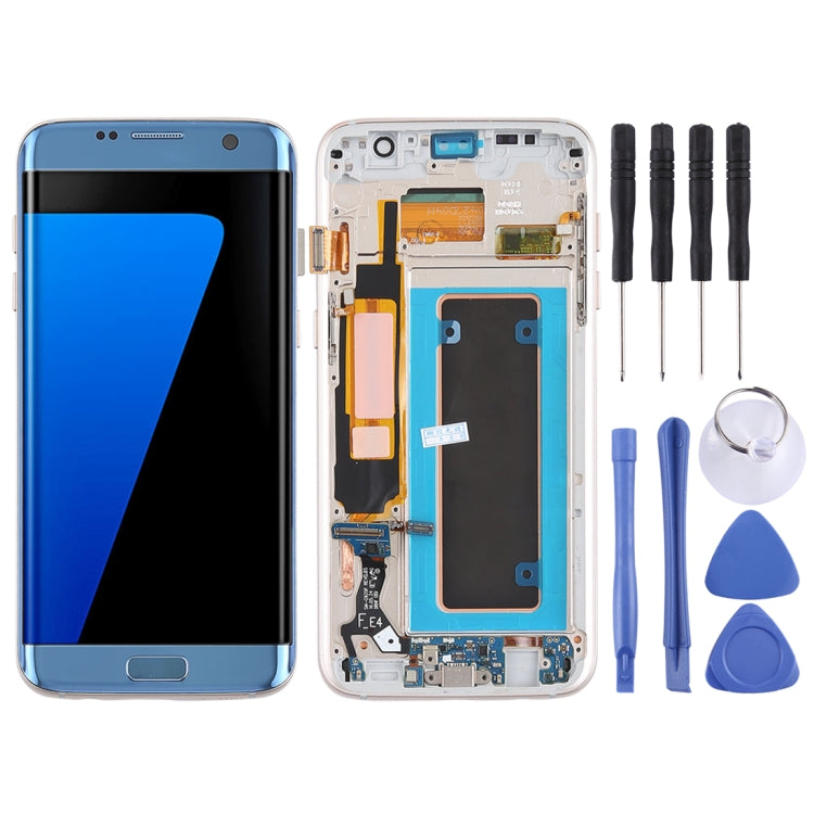 Original Super AMOLED Material LCD Screen and Digitizer Full Assembly(with Frame / Charging Port Flex Cable / Power Button Flex Cable / Volume Button Flex Cable) for Galaxy S7 Edge / G935F / G935FD(Blue) - free shipping - PMc TechLife - Order now!