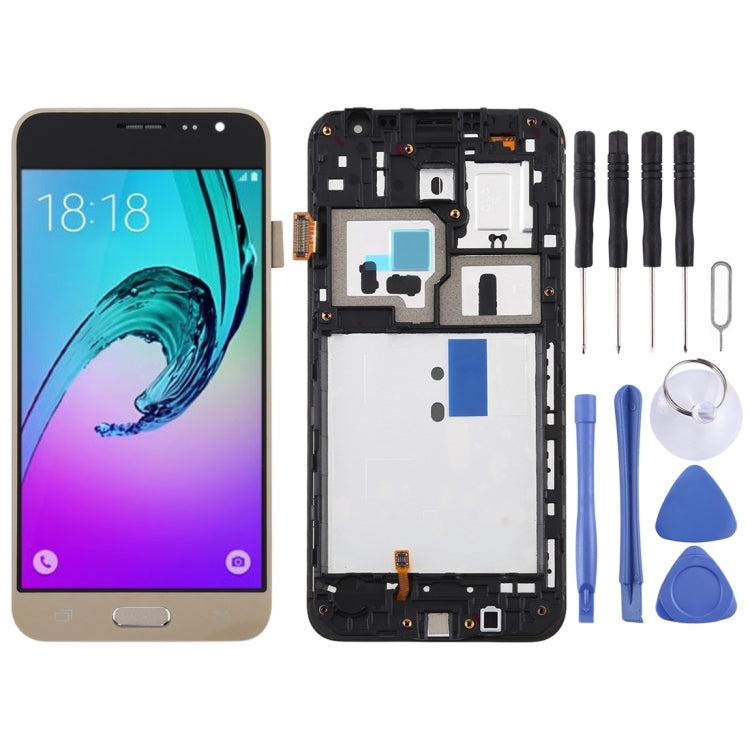TFT LCD Screen for Galaxy J3 (2016) / J320F Digitizer Full Assembly with Frame (Gold) - free shipping - PMc TechLife - Order now!