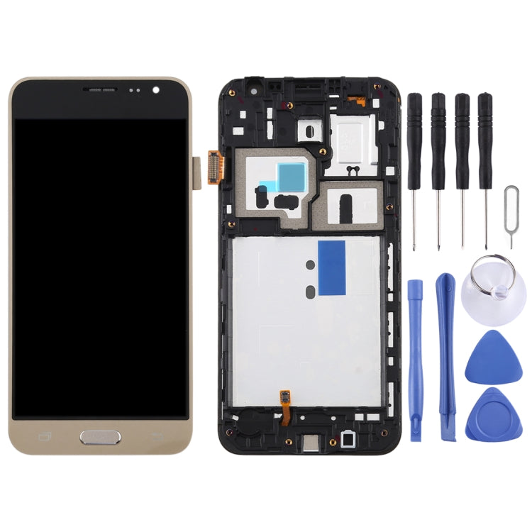 TFT LCD Screen for Galaxy J3 (2016) / J320F Digitizer Full Assembly with Frame (Gold) - free shipping - PMc TechLife - Order now!