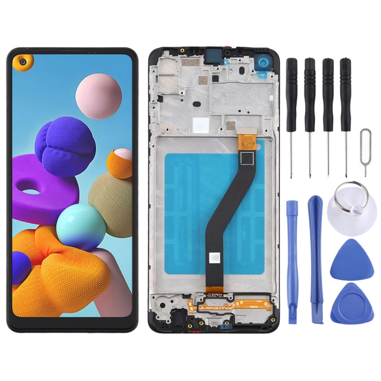 OEM LCD Screen for Samsung Galaxy A21 / SM-A215 Digitizer Full Assembly with Frame (Black) - free shipping - PMc TechLife - Order now!