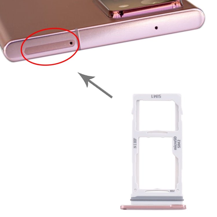 For Samsung Galaxy Note20 Ultra SIM Card Tray + SIM Card Tray / Micro SD Card Tray (Gold) - free shipping - PMc TechLife - Order now!