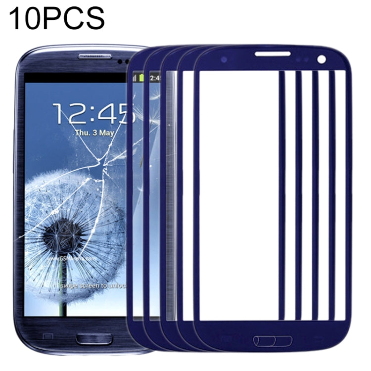 For Samsung Galaxy SIII / i9300 10pcs Front Screen Outer Glass Lens (Blue) - free shipping - PMc TechLife - Order now!