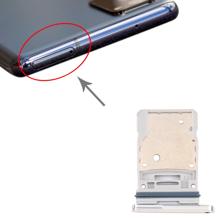 For Samsung Galaxy S20 FE 5G SM-G781B SIM Card Tray + Micro SD Card Tray (Silver) - free shipping - PMc TechLife - Order now!