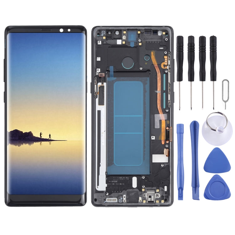 OLED LCD Screen for Samsung Galaxy Note 8 SM-N950 Digitizer Full Assembly with Frame (Black) - free shipping - PMc TechLife - Order now!
