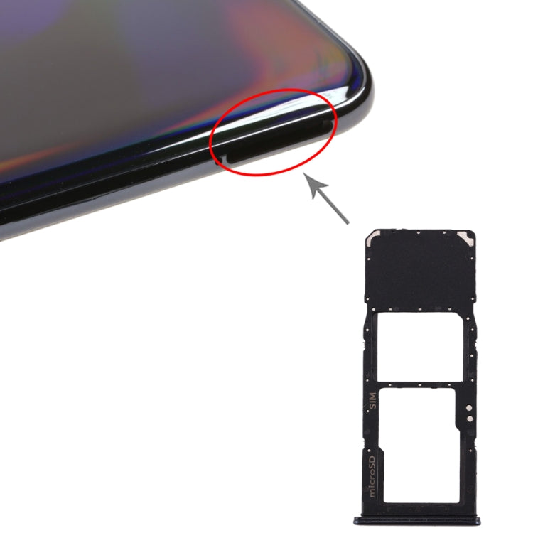 For Galaxy A70 SIM Card Tray + Micro SD Card Tray (Black) - free shipping - PMc TechLife - Order now!