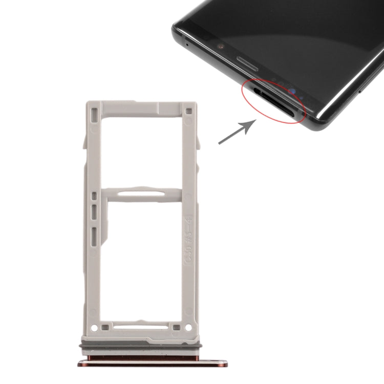 For Galaxy Note9 SIM Card Tray + SIM Card Tray / Micro SD Card Tray (Gold) - free shipping - PMc TechLife - Order now!