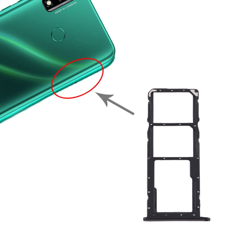 SIM Card Tray + SIM Card Tray + Micro SD Card Tray for Huawei Y8s (Black) - Card Socket by PMc TechLife | Online Shopping South Africa | PMc TechLife | Buy Now Pay Later Mobicred