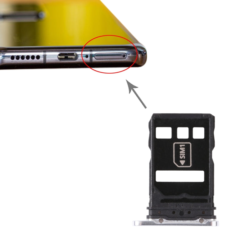 SIM Card Tray + NM Card Tray for Huawei P40 Pro+ (Silver) - free shipping - PMc TechLife - Order now!