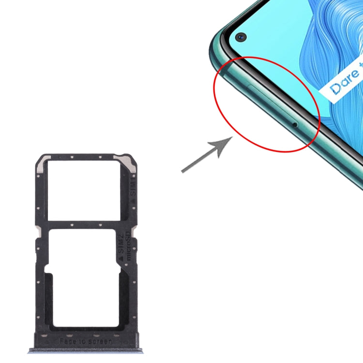 For OPPO Realme V5 5G  SIM Card Tray + SIM Card Tray / Micro SD Card Tray (Silver) - Card Socket by PMc TechLife | Online Shopping South Africa | PMc TechLife | Buy Now Pay Later Mobicred