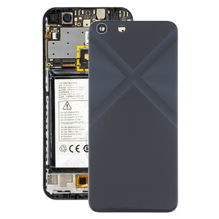 For Alcatel One Touch X1 7053D Glass Battery Back Cover  (Black) - Back Cover by PMC Jewellery | Online Shopping South Africa | PMC Jewellery | Buy Now Pay Later Mobicred