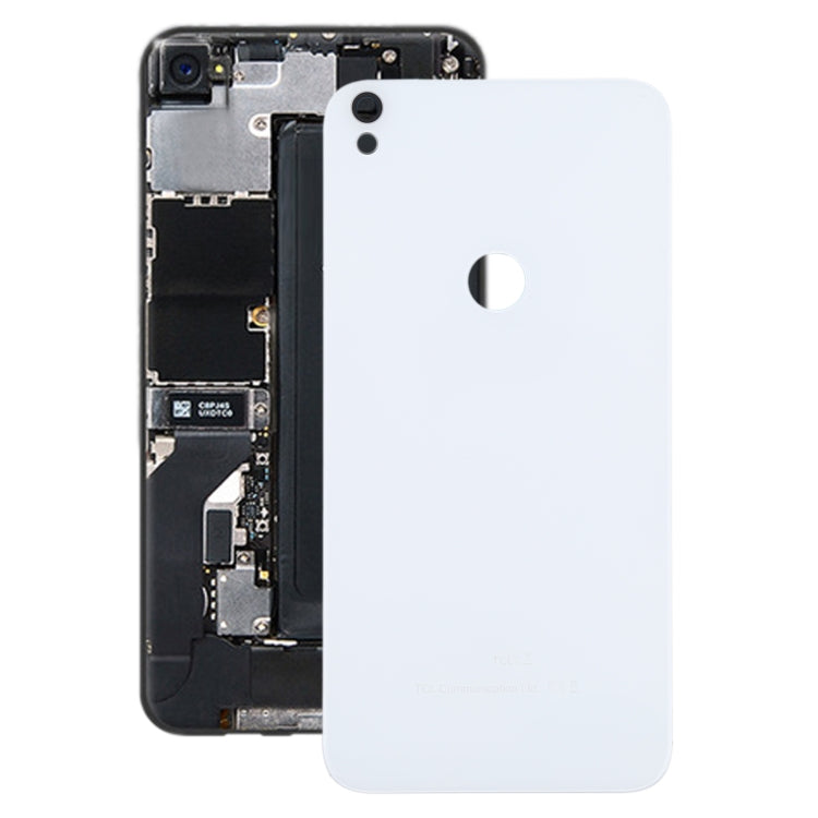 For Alcatel One Touch Shine Lite 5080 5080X 5080A 5080U 5080F 5080Q 5080D Glass Battery Back Cover  (White) - Back Cover by PMC Jewellery | Online Shopping South Africa | PMC Jewellery | Buy Now Pay Later Mobicred