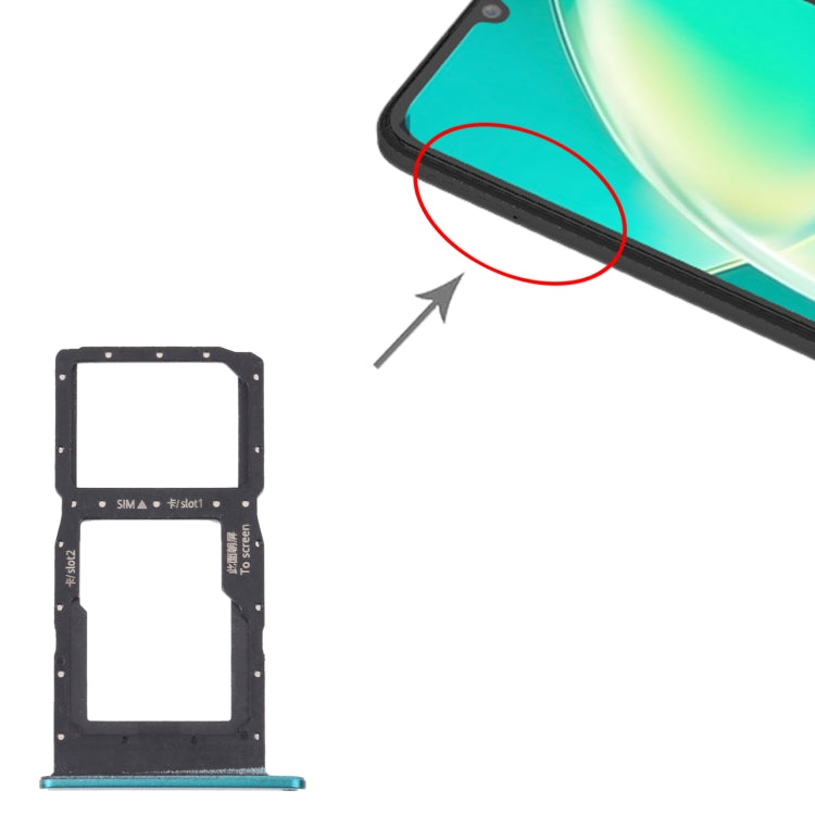 SIM Card Tray + SIM Card Tray / Micro SD Card Tray for Huawei Nova Y60 (Green) - Card Socket by PMc TechLife | Online Shopping South Africa | PMc TechLife | Buy Now Pay Later Mobicred