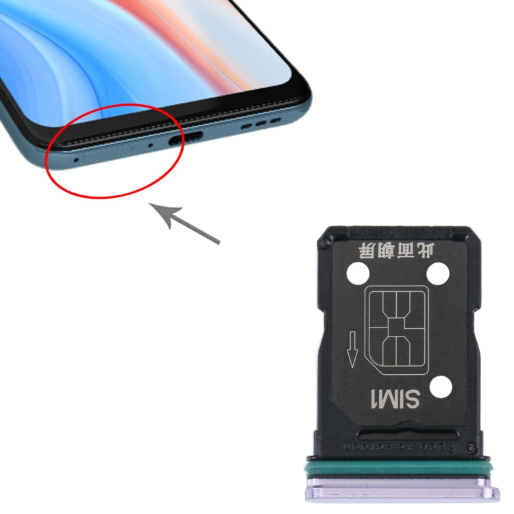 For OPPO Reno4 5G SIM Card Tray + SIM Card Tray (Purple) - Card Socket by PMc TechLife | Online Shopping South Africa | PMc TechLife | Buy Now Pay Later Mobicred