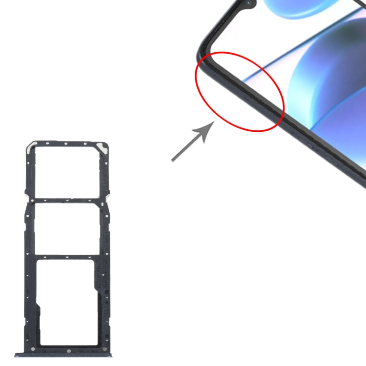 For Realme C35 SIM Card Tray + SIM Card Tray + Micro SD Card Tray (Black) - Card Socket by PMc TechLife | Online Shopping South Africa | PMc TechLife | Buy Now Pay Later Mobicred