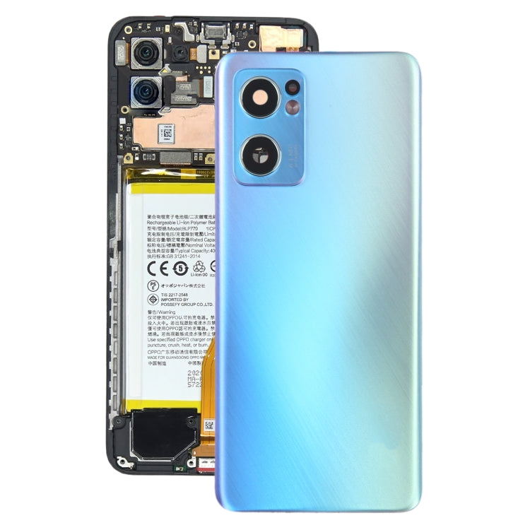 For OPPO Reno7 5G Original Battery Back Cover with Camera Lens Cover(Blue) - Back Cover by PMC TechLife | Online Shopping South Africa | PMC TechLife | Buy Now Pay Later Mobicred