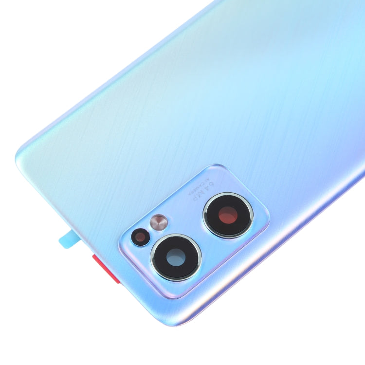 For OPPO Reno7 5G Original Battery Back Cover with Camera Lens Cover(Blue) - Back Cover by PMC TechLife | Online Shopping South Africa | PMC TechLife | Buy Now Pay Later Mobicred
