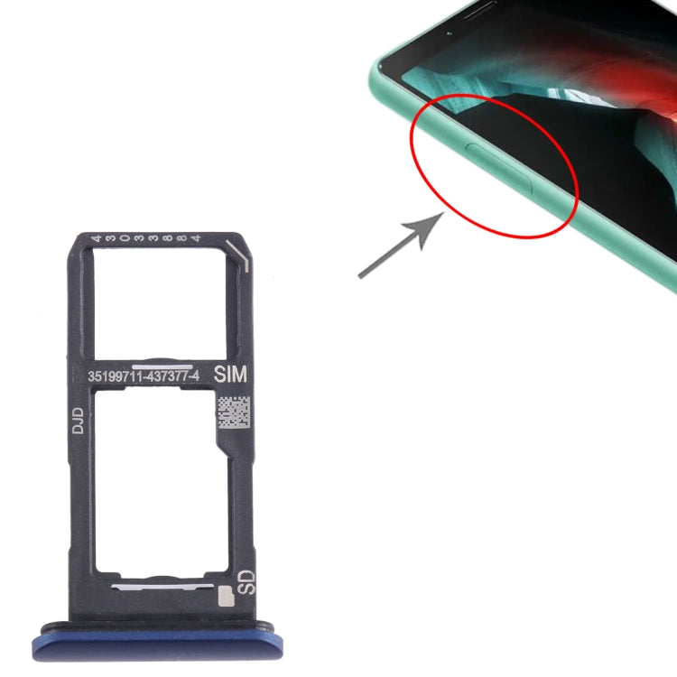 For Sony Xperia 10 II Original SIM + Micro SD Card Tray (Blue) - Card Tray by PMC TechLife | Online Shopping South Africa | PMC TechLife