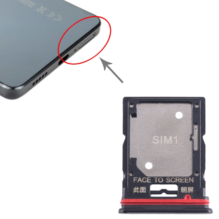 For Xiaomi Redmi Note 11T Pro SIM Card Tray + SIM Card Tray / Micro SD Card Tray (Black) - Card Tray by PMC TechLife | Online Shopping South Africa | PMC TechLife | Buy Now Pay Later Mobicred