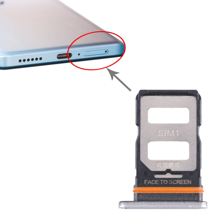 For Xiaomi Redmi Note 12 Pro+ 5G SIM Card Tray + SIM Card Tray (Silver) - Card Tray by PMC TechLife | Online Shopping South Africa | PMC TechLife