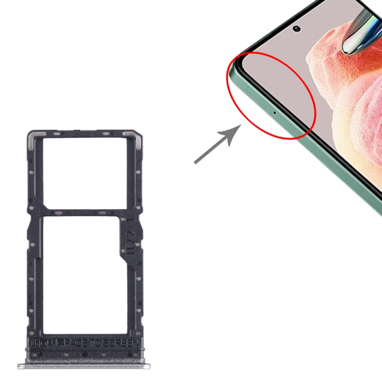 For Xiaomi Redmi 12 5G SIM Card Tray + SIM Card Tray / Micro SD Card Tray (Silver) - Card Tray by PMC TechLife | Online Shopping South Africa | PMC TechLife