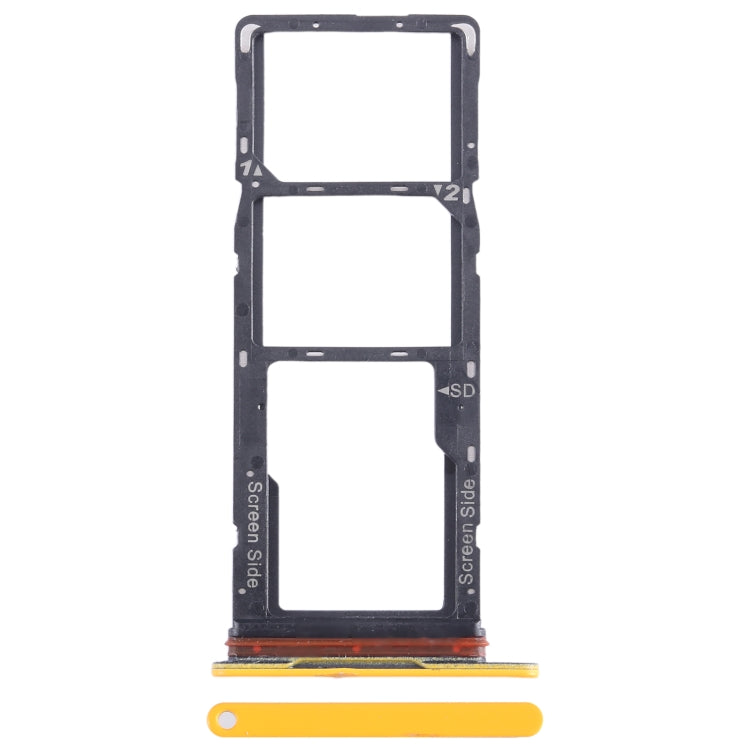 For Tecno Pop 7 BF6 SIM Card Tray + SIM Card Tray + Micro SD Card Tray (Orange) - Card Tray by PMC Jewellery | Online Shopping South Africa | PMC Jewellery